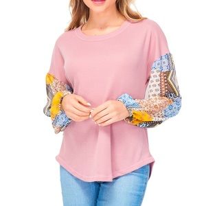 Baea-Boho Mixed Long Sleeve sweater Small